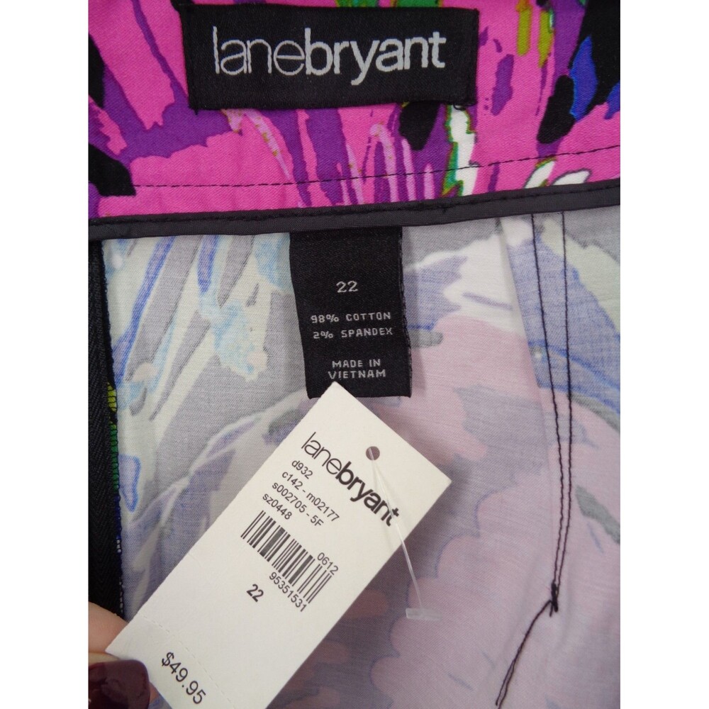 Lane Bryant Floral Skirt Plus Size 22 Black Pink Purple New - Picture 8 of 10